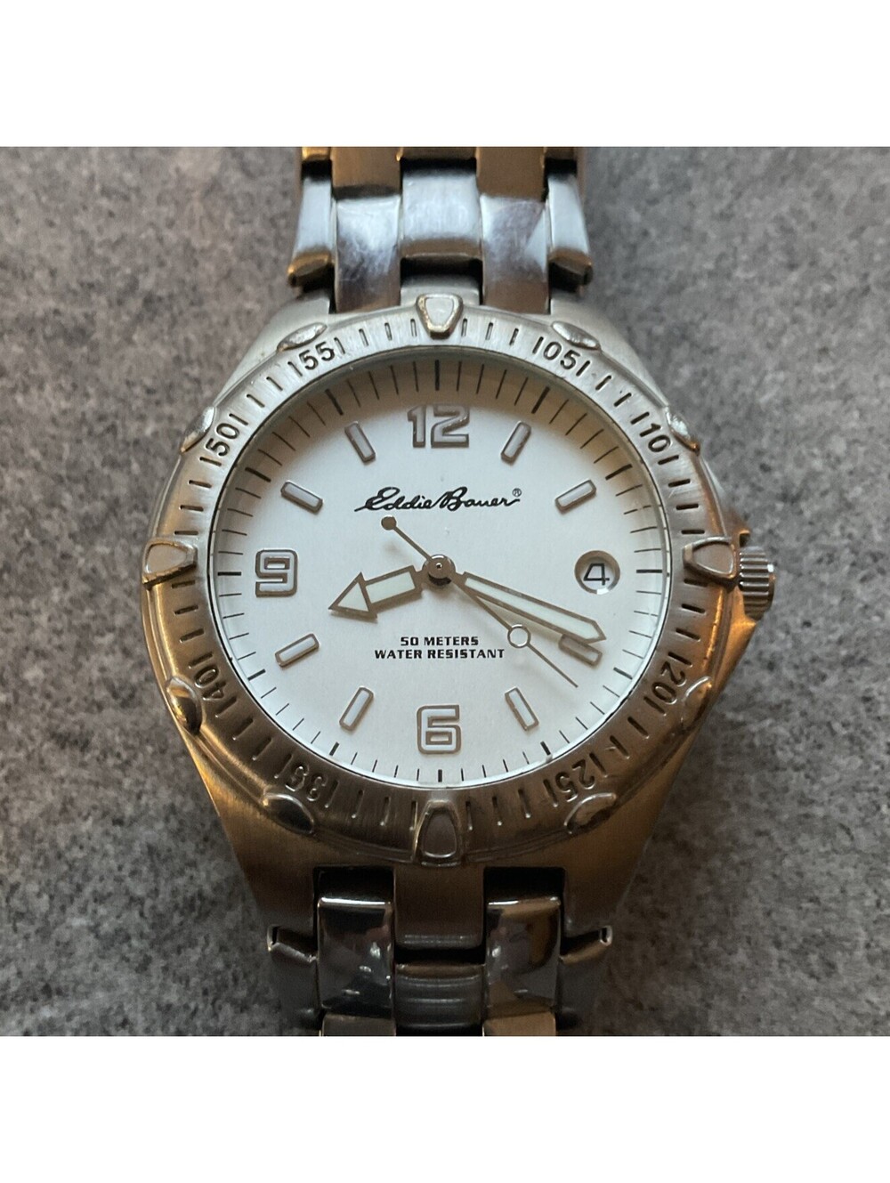 Eddie Bauer Mens Watch Date Classic 05530 38mm Stainless Steel Case/Band D4
